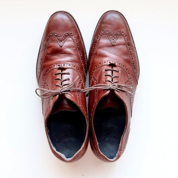 Cole Haan Men\'s Brown Leather Classic Wingtip Oxford Lace Up Shoes Size 9 main image 6